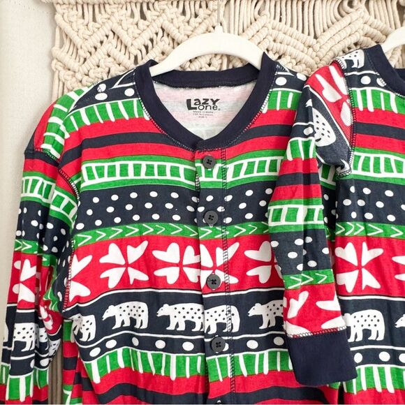 Lazy One Mommy & Me Sweater Bear Onesie Holiday Pajama Bundle S & 4T - Picture 4 of 8